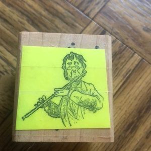 Flûte Man Vintage Stamp